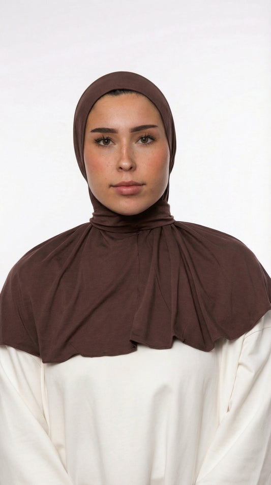 INSTANT HIJAB JERSEY BAMBOO LUXE - BROWN