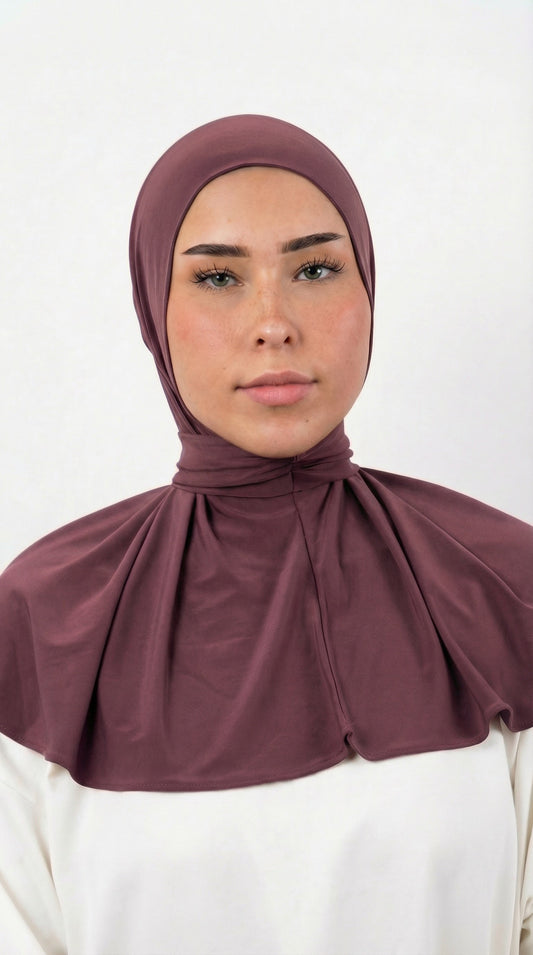 INSTANT HIJAB JERSEY PREMIUM LUXE - MAUVE TAUPE