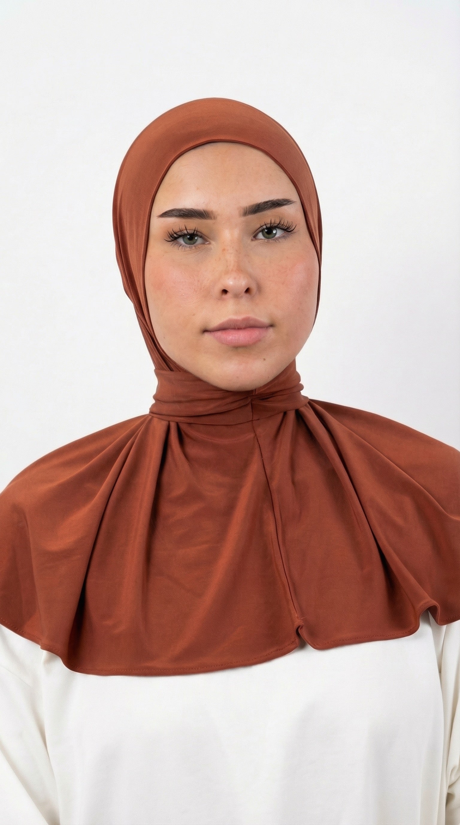 INSTANT HIJAB JERSEY PREMIUM LUXE - RUST