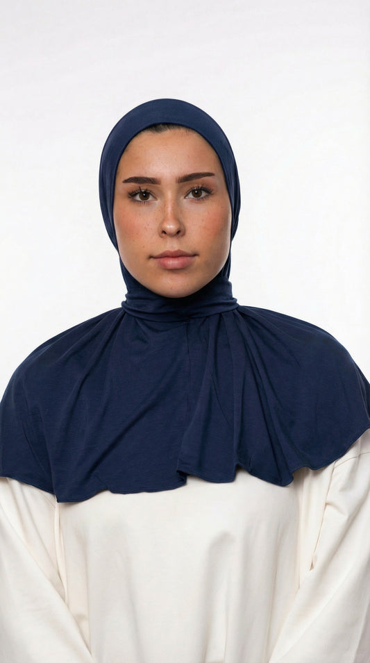 INSTANT HIJAB JERSEY BAMBOO LUXE - BLUE NAVY