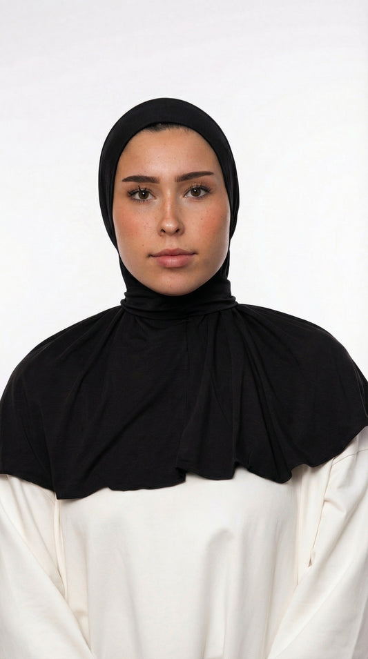INSTANT HIJAB JERSEY BAMBOO LUXE - BLACK