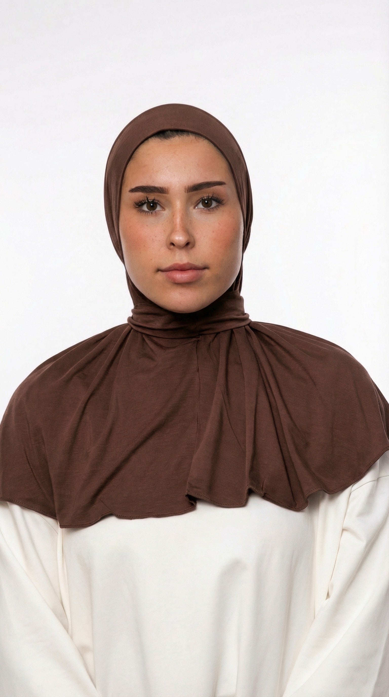 INSTANT HIJAB JERSEY BAMBOO LUXE - LIGHT BROWN