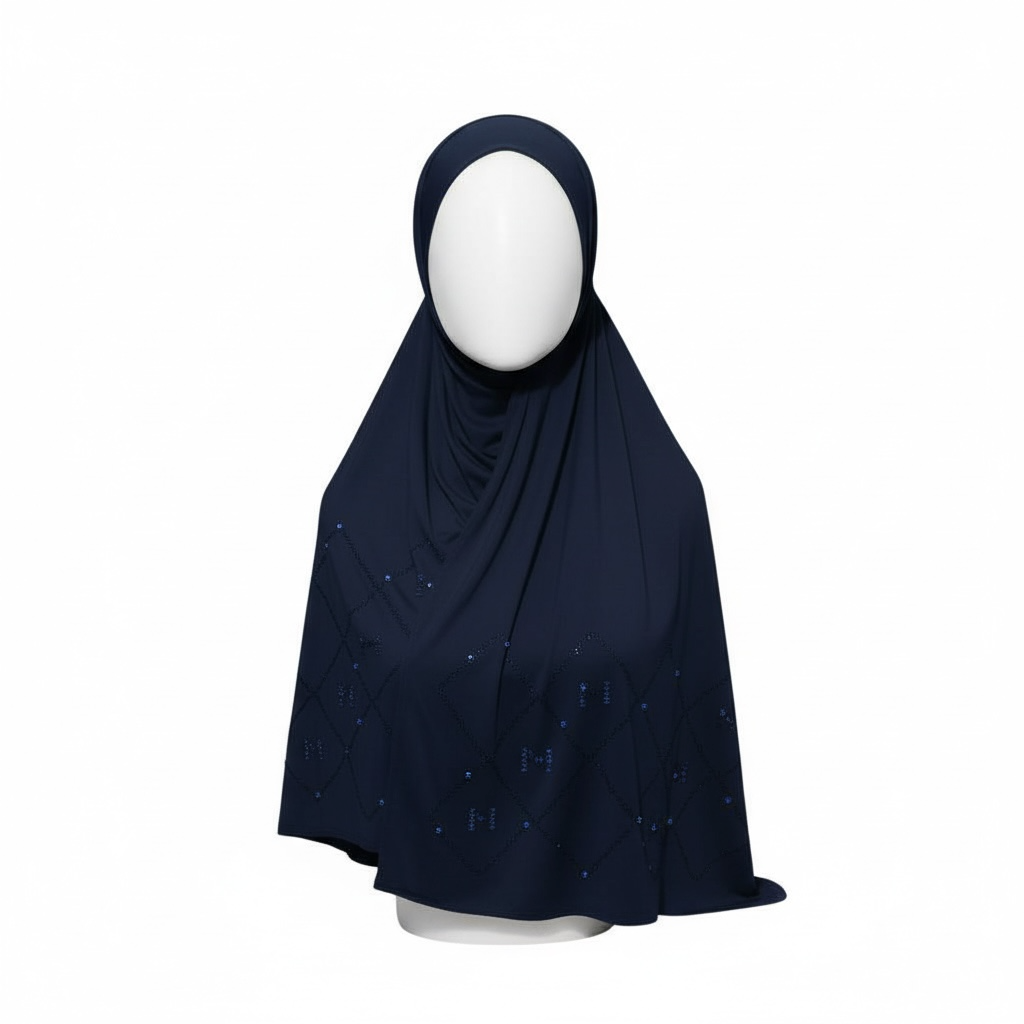 JERSEY LIQUID STRASS - BLUE NAVY