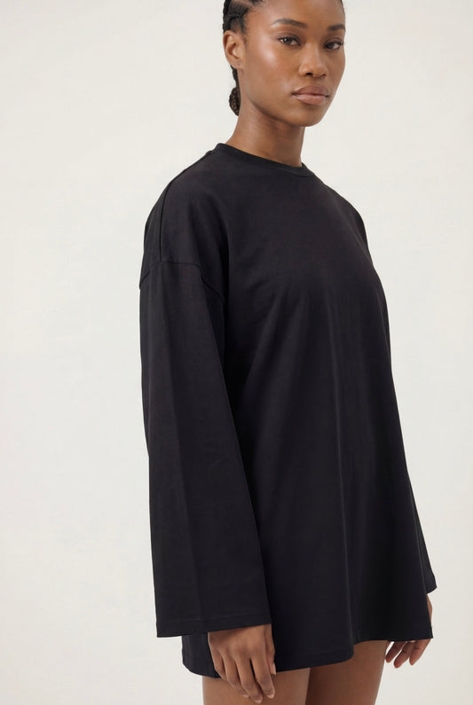 LONG TEE SHIRT - BLACK